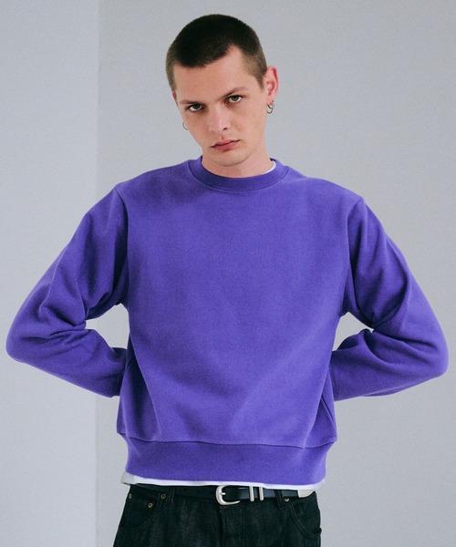 Regen Glanz（レーゲングランツ）の「heavyweight cropped crewneck sweatshirt/ヘビーウェイトクロップドクルーネックスウェット（スウェット・メンズ・ブラック/グレー/サックスブルー/レッド/ライトパープル・LARGE/MEDIUM/SMALL）」の4枚目の写真