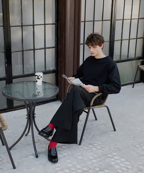 Regen Glanz（レーゲングランツ）の「heavyweight cropped crewneck sweatshirt/ヘビーウェイトクロップドクルーネックスウェット（スウェット・メンズ・ブラック/グレー・LARGE/MEDIUM/SMALL）」の14枚目の写真