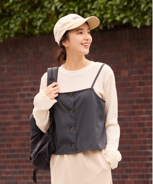 すっきり見え】【HONEYSUCKLE ROSE】ウール調キャミビスチェ