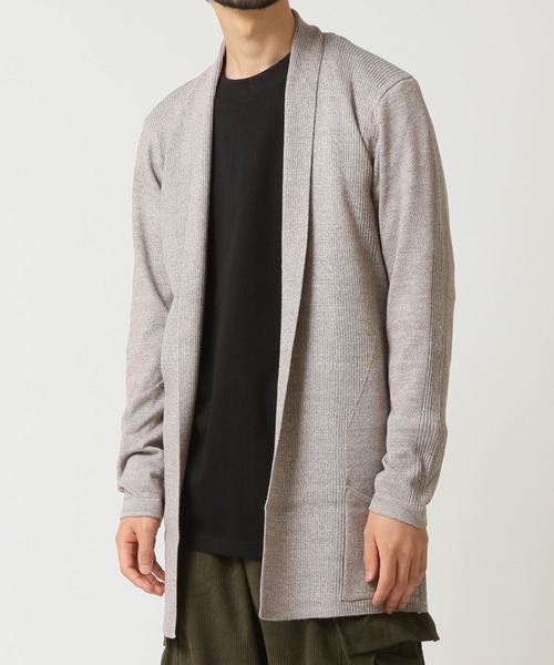 ARCADE（アーケード）の「縦織り柄でスマートに魅せる！ 春の着流しボタンレスロングカーディガン（カーディガン/ボレロ・メンズ・ライトグレー/グレイッシュベージュ/ワイン/ブラック/ネイビー・XL/L/M）」の3枚目の写真