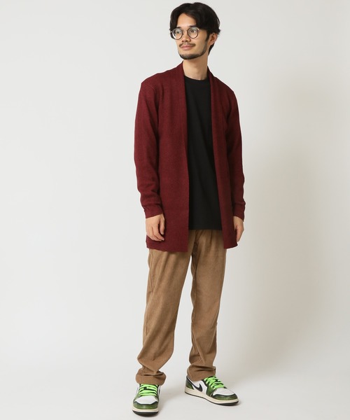 ARCADE（アーケード）の「縦織り柄でスマートに魅せる！ 春の着流しボタンレスロングカーディガン（カーディガン/ボレロ・メンズ・ライトグレー/グレイッシュベージュ/ワイン/ブラック/ネイビー・XL/L/M）」の12枚目の写真