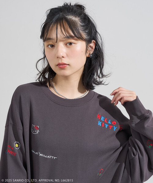 セール】SANRIO/サンリオ 'HELLO KITTY' MESSAGE 刺繍スウェット