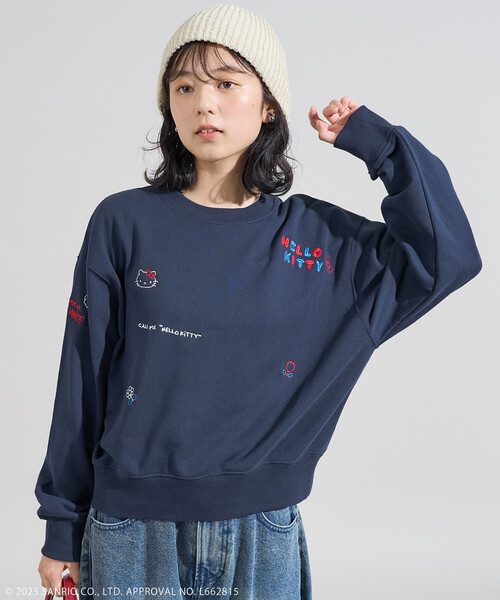 セール】SANRIO/サンリオ 'HELLO KITTY' MESSAGE 刺繍スウェット
