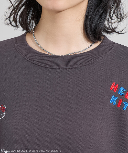 FREAK'S STORE(フリークスストア)の「SANRIO/サンリオ 'HELLO KITTY' MESSAGE 刺繍スウェット/ハローキティ(スウェット・レディース・チャコール/ネイビー/ライトグレー・フリ-/X-SMALL)」の16枚目の写真