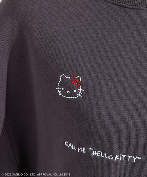 FREAK'S STORE(フリークスストア)の「SANRIO/サンリオ 'HELLO KITTY' MESSAGE 刺繍スウェット/ハローキティ(スウェット・レディース・チャコール/ネイビー/ライトグレー・フリ-/X-SMALL)」の17枚目の写真