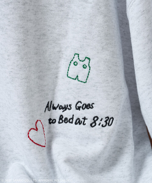 FREAK'S STORE(フリークスストア)の「SANRIO/サンリオ 'HELLO KITTY' MESSAGE 刺繍スウェット/ハローキティ(スウェット・レディース・チャコール/ネイビー/ライトグレー・フリ-/X-SMALL)」の18枚目の写真