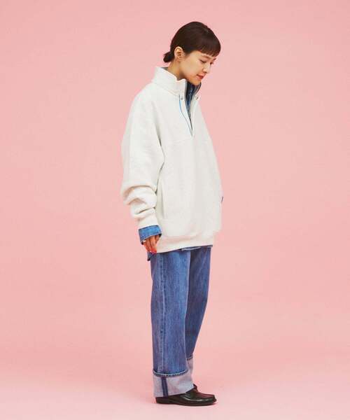 PONDくん APOLLO グレー ジップアップ トレーナー XS GMMTV DRAW CORD HALF ZIP SWEAT / ドローコードハーフジップ