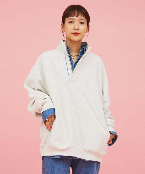 CHAMPION for スーパーマーケット ハーフ ジップ スウェット M Champion（チャンピオン） トレーナー スウェット for