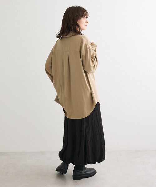 Sugar spoon（シュガースプーン）の「・SUGAR SPOON サテンオーバーシャツ（シャツ/ブラウス・レディース・チャコールグレー/ブラック/ベージュ・FREE）」の12枚目の写真