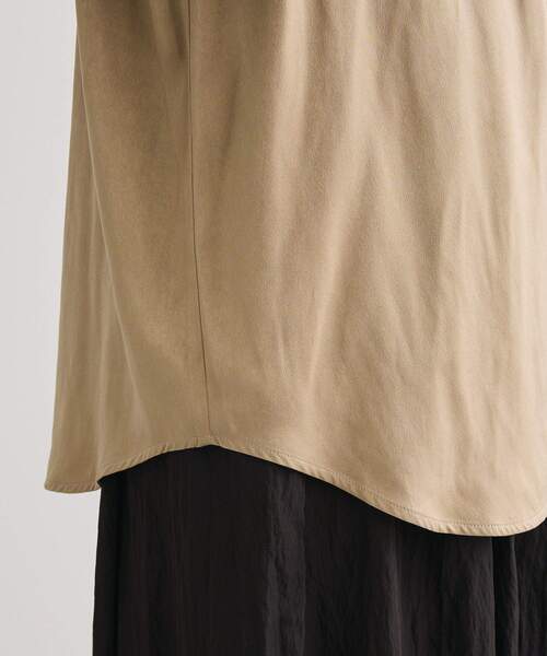 Sugar spoon（シュガースプーン）の「・SUGAR SPOON サテンオーバーシャツ（シャツ/ブラウス・レディース・チャコールグレー/ブラック/ベージュ・FREE）」の5枚目の写真