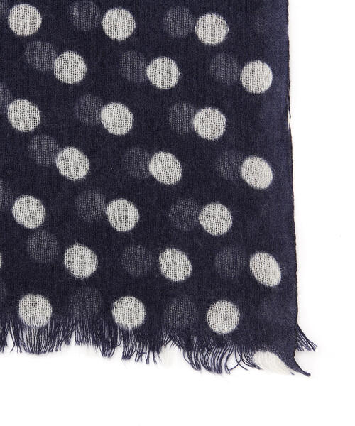 Glen Prince(グレンプリンス)の「◆【Glen Prince】ドットストール(ストール/ショール・レディース・シルバー系その他2/ダークインディゴブルー・フリ-)」の7枚目の写真