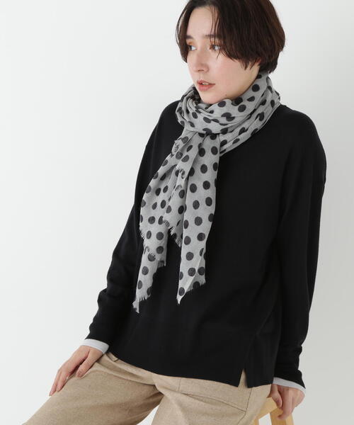 Glen Prince(グレンプリンス)の「◆【Glen Prince】ドットストール(ストール/ショール・レディース・シルバー系その他2/ダークインディゴブルー・フリ-)」の9枚目の写真