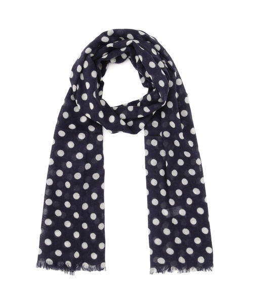 Glen Prince(グレンプリンス)の「◆【Glen Prince】ドットストール(ストール/ショール・レディース・シルバー系その他2/ダークインディゴブルー・フリ-)」の4枚目の写真