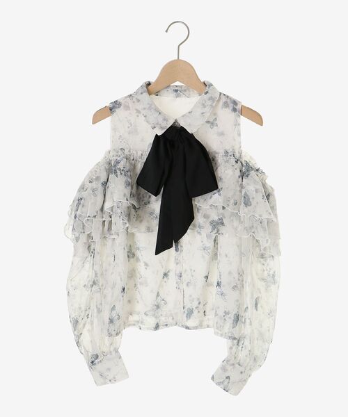 MAJESTIC LEGON(マジェスティックレゴン)の「バイカラーボウタイフリルブラウス(シャツ/ブラウス・レディース・ホワイト系その他/ホワイト系その他2/アイボリー・MEDIUM)」の9枚目の写真
