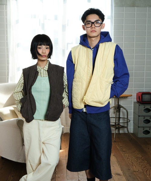 common gull products.(コモンガルプロダクツ)の「ぬるい風と一緒にキルティングベスト(その他アウター・レディース・ブラウン系/グレー系/イエロー系・LARGE/MEDIUM/SMALL)」の10枚目の写真