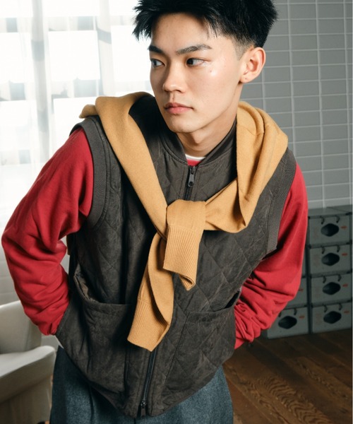 common gull products.(コモンガルプロダクツ)の「ぬるい風と一緒にキルティングベスト(その他アウター・レディース・ブラウン系/グレー系/イエロー系・LARGE/MEDIUM/SMALL)」の14枚目の写真