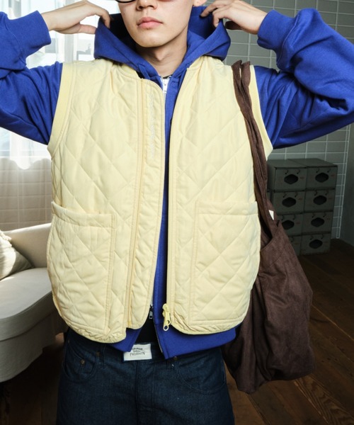 common gull products.(コモンガルプロダクツ)の「ぬるい風と一緒にキルティングベスト(その他アウター・レディース・ブラウン系/グレー系/イエロー系・LARGE/MEDIUM/SMALL)」の18枚目の写真