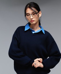 Adoon plain(Ah[v[)SHALLOW V-NECK MILANO RIB KNIT / VlbNx[VbNjbg(jbg/Z[^[)