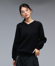 Adoon plain(Ah[v[)SHALLOW V-NECK MILANO RIB KNIT / VlbNx[VbNjbg(jbg/Z[^[)