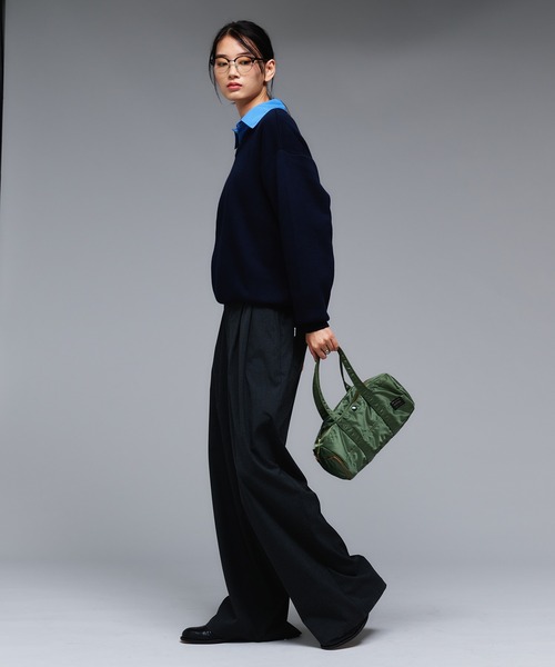 Adoon plain(アドーンプレーン)の「SHALLOW V-NECK MILANO RIB KNIT / 浅Vネックベーシックミラノリブニット(ニット/セーター・メンズ・ブラック/ライトグレー/ブラウン/ネイビー・MEDIUM/LARGE)」の7枚目の写真