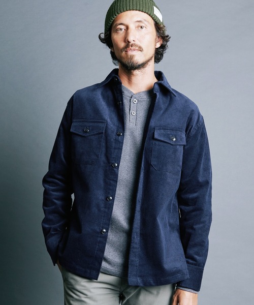 Magine(マージン)の「CTN CORDUROY WORK SHIRTS:コットン コーデュロイ ワークシャツ(シャツ/ブラウス・メンズ・ブラック/オリーブ/ネイビー/ブラウン・44/46/48)」の4枚目の写真