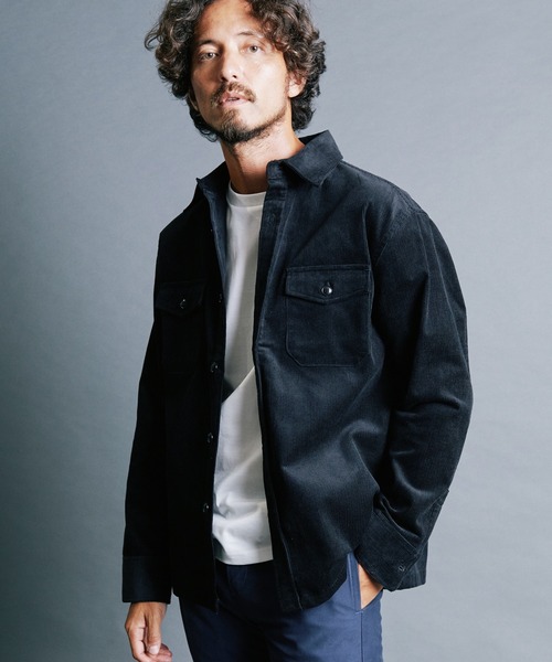 Magine(マージン)の「CTN CORDUROY WORK SHIRTS:コットン コーデュロイ ワークシャツ(シャツ/ブラウス・メンズ・ブラック/オリーブ/ネイビー/ブラウン・44/46/48)」の2枚目の写真