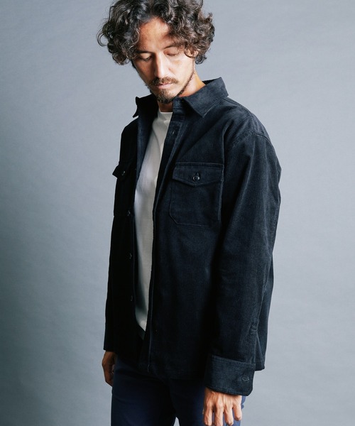 Magine(マージン)の「CTN CORDUROY WORK SHIRTS:コットン コーデュロイ ワークシャツ(シャツ/ブラウス・メンズ・ブラック/オリーブ/ネイビー/ブラウン・44/46/48)」の6枚目の写真
