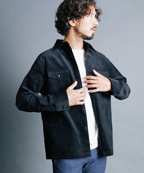 Magine(マージン)の「CTN CORDUROY WORK SHIRTS:コットン コーデュロイ ワークシャツ(シャツ/ブラウス・メンズ・ブラック/オリーブ/ネイビー/ブラウン・44/46/48)」の8枚目の写真