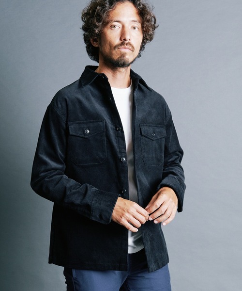 Magine(マージン)の「CTN CORDUROY WORK SHIRTS:コットン コーデュロイ ワークシャツ(シャツ/ブラウス・メンズ・ブラック/オリーブ/ネイビー/ブラウン・44/46/48)」の9枚目の写真