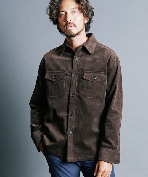 Magine(マージン)の「CTN CORDUROY WORK SHIRTS:コットン コーデュロイ ワークシャツ(シャツ/ブラウス・メンズ・ブラック/オリーブ/ネイビー/ブラウン・44/46/48)」の10枚目の写真