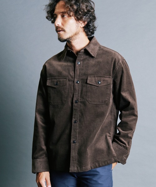Magine(マージン)の「CTN CORDUROY WORK SHIRTS:コットン コーデュロイ ワークシャツ(シャツ/ブラウス・メンズ・ブラック/オリーブ/ネイビー/ブラウン・44/46/48)」の12枚目の写真