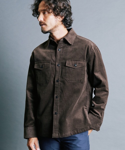 Magine(マージン)の「CTN CORDUROY WORK SHIRTS:コットン コーデュロイ ワークシャツ(シャツ/ブラウス・メンズ・ブラック/オリーブ/ネイビー/ブラウン・44/46/48)」の14枚目の写真