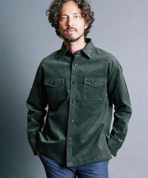 Magine(マージン)の「CTN CORDUROY WORK SHIRTS:コットン コーデュロイ ワークシャツ(シャツ/ブラウス・メンズ・ブラック/オリーブ/ネイビー/ブラウン・44/46/48)」の15枚目の写真
