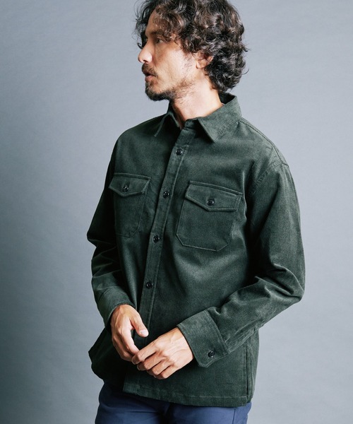 Magine(マージン)の「CTN CORDUROY WORK SHIRTS:コットン コーデュロイ ワークシャツ(シャツ/ブラウス・メンズ・ブラック/オリーブ/ネイビー/ブラウン・44/46/48)」の16枚目の写真