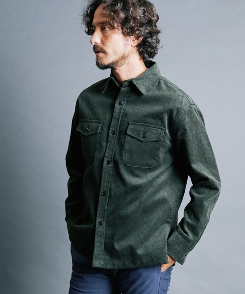 Magine(マージン)の「CTN CORDUROY WORK SHIRTS:コットン コーデュロイ ワークシャツ(シャツ/ブラウス・メンズ・ブラック/オリーブ/ネイビー/ブラウン・44/46/48)」の18枚目の写真