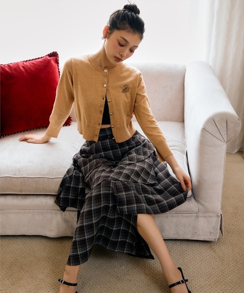 チェックアシメティアードスカート