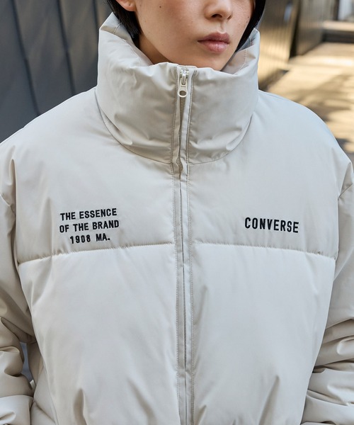 CONVERSE（コンバース）の「CONVERSE/コンバース 別注 <撥水/防風> ダブルロゴ刺繍 ボリュームスタンド中綿ジャケット（ダウンジャケット/コート・メンズ・アイボリー/ブラック・L/M）」の7枚目の写真