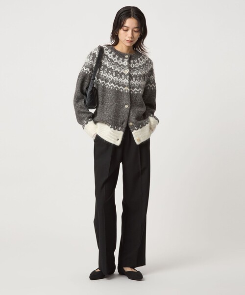 ノルディック ジャガード カーディガン（カーディガン/ボレロ）｜green