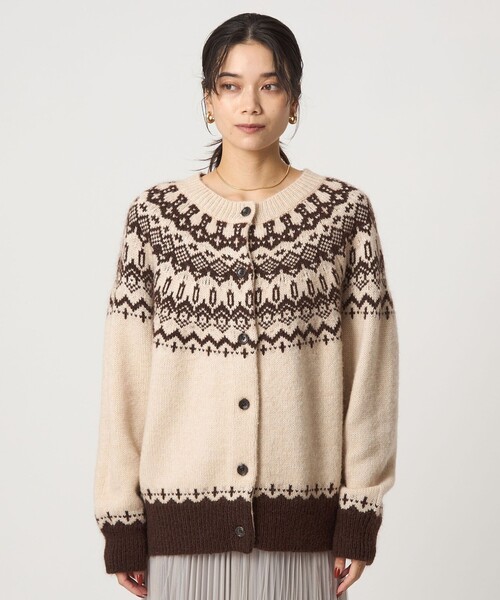 ノルディック ジャガード カーディガン（カーディガン/ボレロ）｜green