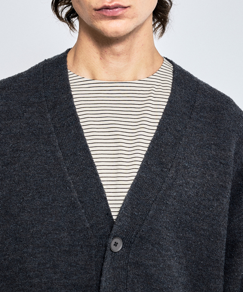 ABAHOUSE（アバハウス）の「ウールミックス ブークレーニット カーディガン（カーディガン/ボレロ・メンズ・ピンクベージュ/ブラック/グレー・46/48）」の7枚目の写真