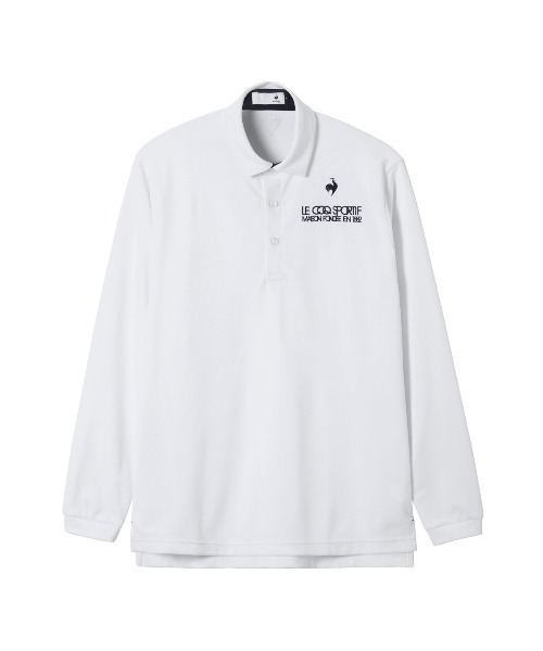le coq sportif GOLF(ルコックスポルティフゴルフ)の「【le coq sportif GOLF】吸汗速乾/ストレッチ/UVカットジャガード長袖シャツ ゴルフウェア(ポロシャツ・メンズ・カーキ/ネイビー/ホワイト・M/L/XL/3L)」の2枚目の写真