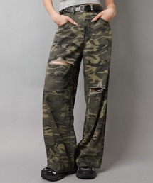 SPINNS | カモ柄/迷彩柄ワイドダメージパンツ(その他パンツ)
