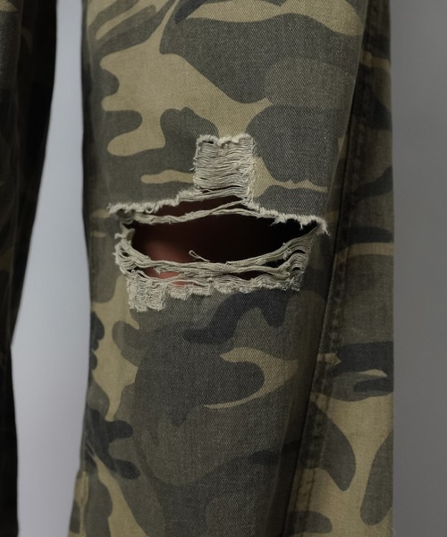 セール】カモ柄/迷彩柄ワイドダメージパンツ（その他パンツ）｜SPINNS