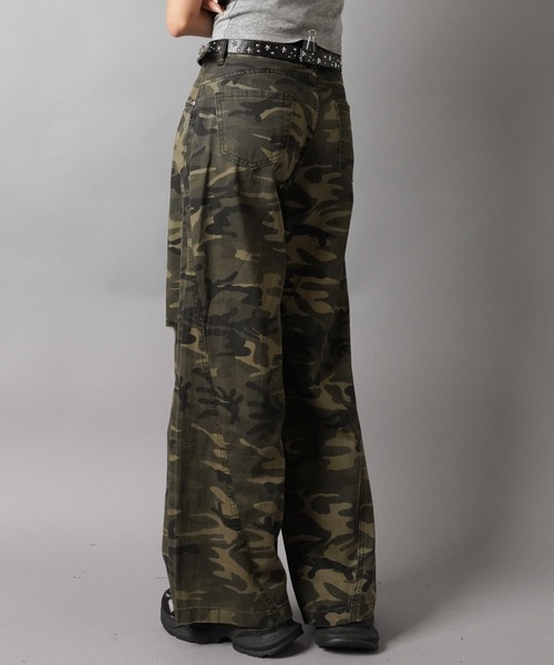 Guapi JAKEN着用モデル 新品未使用 34 カモ柄 迷彩 セール】カモ柄/迷彩柄ワイドダメージパンツ（その他パンツ）｜SPINNS