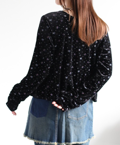 cepo(セポ)の「〈セットアップ対応〉フラワー刺繍ベロアカーディガン(カーディガン/ボレロ・レディース・ブルー系/ピンク系・M)」の10枚目の写真