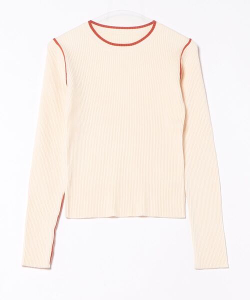 STYLEBLOCK（スタイルブロック）の「バイカラーニットクルーネックプルオーバー（ニット/セーター・レディース・ブラウン/アイボリー/ブラック/グレー・M）」の6枚目の写真