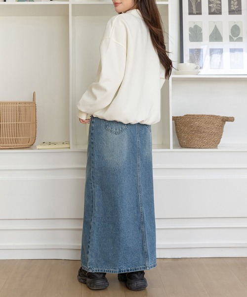 DAY CLOSET（デイ クローゼット）の「【ラフすぎない大人の抜け感】長袖 ドロップショルダー ポロ襟 リブ スウェット レディース（スウェット・レディース・オフホワイト/グレー/オートミール・FREE）」の10枚目の写真