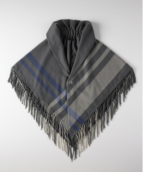 HONEYSUCKLE ROSE】チェック柄ポンチョストール（チェック柄/起毛素材