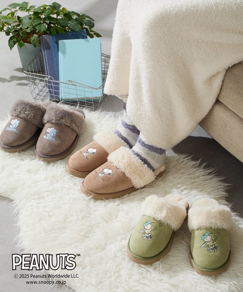 ORiental TRaffic（オリエンタルトラフィック）の「PEANUTS デザイン ファー ルームシューズ /G-0501(S)（その他シューズ・レディース・グレー/ベージュ/グリーン・M/L）」の7枚目の写真