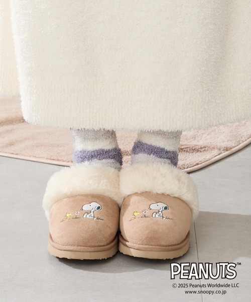 ORiental TRaffic（オリエンタルトラフィック）の「PEANUTS デザイン ファー ルームシューズ /G-0501(S)（その他シューズ・レディース・グレー/ベージュ/グリーン・M/L）」の14枚目の写真